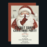 Rustieke grillige Secret Santa Christmas Party Kaart<br><div class="desc">Aanpassen voor elke gebeurtenis</div>
