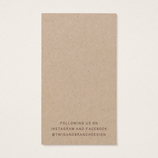 Rustieke grillige wilde bloemen oorbel display Kaa Visitekaartje (Achterkant)