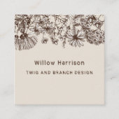 Rustieke grillige wilde bloemen vierkante visitekaartje (Voorkant)