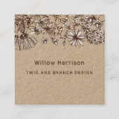 Rustieke grillige wilde bloemen vierkante visitekaartje (Voorkant)