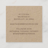 Rustieke grillige wilde bloemen vierkante visitekaartje (Achterkant)