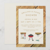 Rustieke Grilling & Fixin Koppels Trouw Bruiloft I Kaart (Voorkant / Achterkant)
