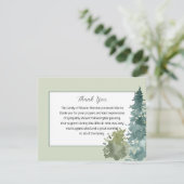 Rustieke groen begrafenis dank u nota Kaart (Staand voorkant)