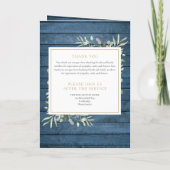 Rustieke groen begrafenis volgorde van dienst gevo programma (Achterkant)