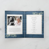 Rustieke groen begrafenis volgorde van dienst gevo programma (Binnen)