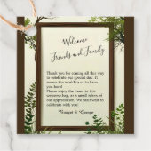rustieke groen boom Lijst bruiloft Bedankjes Labels (Voorkant)
