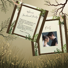 rustieke groen boom Lijst bruiloft Bedankjes Labels