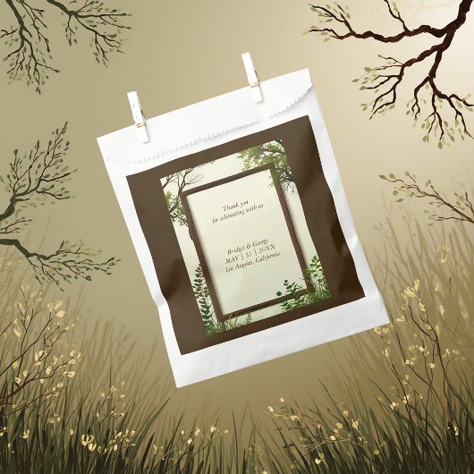 rustieke groen boom Lijst bruiloft Bedankzakje