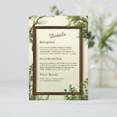 rustieke groen boom Lijst bruiloft Informatiekaartje (Staand voorkant)