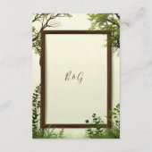 rustieke groen boom Lijst bruiloft Informatiekaartje (Achterkant)