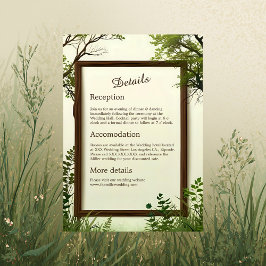 rustieke groen boom Lijst bruiloft Informatiekaartje