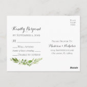 Rustieke groen bruiloft RSVP Briefkaarten (Achterkant)