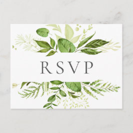 Rustieke groen bruiloft RSVP Briefkaarten