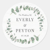 Rustieke groen bruiloft stickers of envelop afdich (Voorkant)