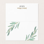 Rustieke groen gevouwen plaats kaarten (Buitenkant ongevouwen)