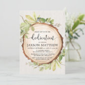 Rustieke groen hout toewijding kaart (Staand voorkant)