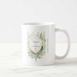 Rustieke groen schild bruiloft aanpassen koffiemok