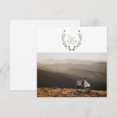 Rustieke groen Waterverf Save the Date Foto Kaart (Voorkant / Achterkant)