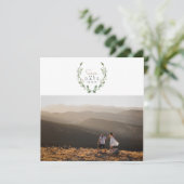 Rustieke groen Waterverf Save the Date Foto Kaart (Staand voorkant)