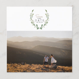 Rustieke groen Waterverf Save the Date Foto Kaart