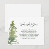 Rustieke groenblijvende begrafenis Dank u Opmerkin Bedankkaart (Voorkant / Achterkant)