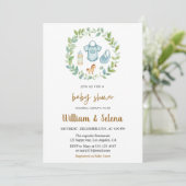 Rustieke Groene Baby Shower Uitnodiging (Staand voorkant)
