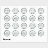 Rustieke Groene Begroeting Kaartjes Ronde Sticker (Vel)