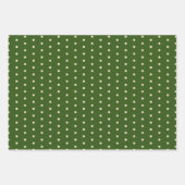 Rustieke Groene Blauwe Cream Polka Dots en Stripes Inpakpapier Vel (Voorkant 3)