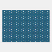 Rustieke Groene Blauwe Cream Polka Dots en Stripes Inpakpapier Vel (Voorkant 2)