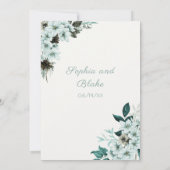 Rustieke groene bloemen Boho Off White Bruiloft Kaart (Achterkant)