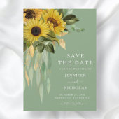 Rustieke Groene Bloemen Zonnebloemen Save The Date