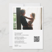 Rustieke groene bloemige foto QR-code bruiloft Save The Date (Achterkant)