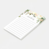 Rustieke groene bloemige plakbriefjes post-it® notes (Schuin)