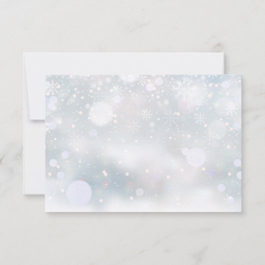 Rustieke groene bloemige winterhuwelijk RSVP kaartje (Achterkant)