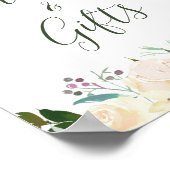 Rustieke Groene Bloemkaarten en Cadeaus Bord Poster (Hoek)
