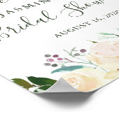 Rustieke Groene Bloemstuk Bruidsfeest Welkomstbord Poster (Hoek)
