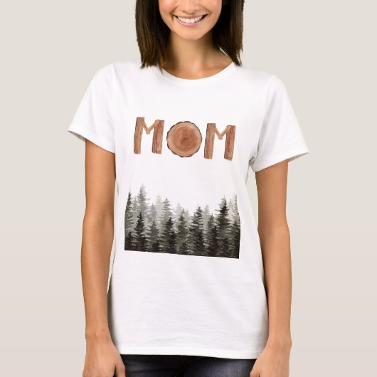 Rustieke Groene Bomen Mam T-shirt (Voorkant)