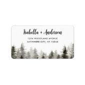 Rustieke groene bomen retour adres etiket (Voorkant)