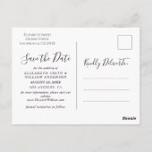 Rustieke groene bomen sparen de datum Briefkaart (Achterkant)