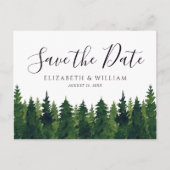 Rustieke groene bomen sparen de datum Briefkaart (Voorkant)