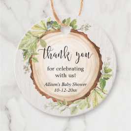 Rustieke groene bos baby shower favor labels