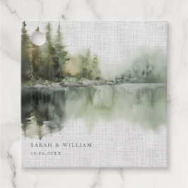 Rustieke groene bos bruiloft Favor Labels