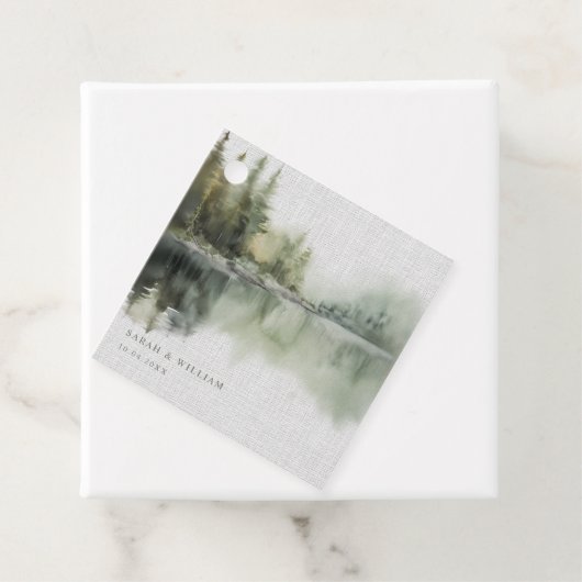 Rustieke groene bos bruiloft Favor Labels (In situ)