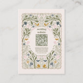 Rustieke groene bosland varen bruiloft QR code Informatiekaartje (Voorkant)