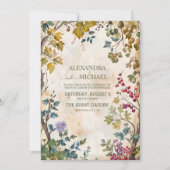 Rustieke groene bossen Fern bruiloft Kaart (Voorkant)