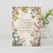 Rustieke groene bossen Fern bruiloft Kaart (Staand voorkant)