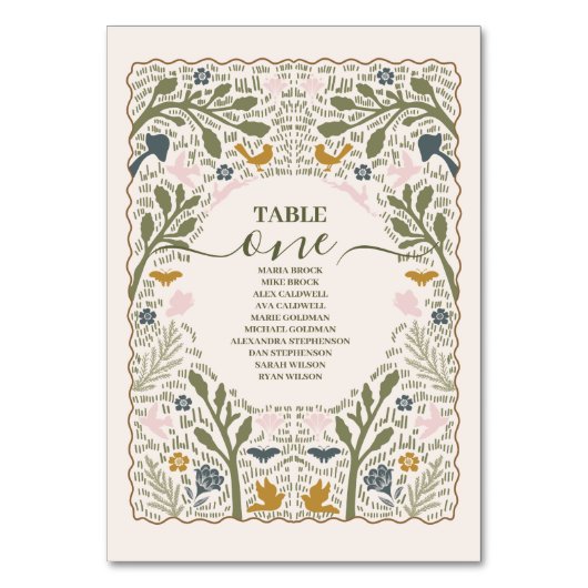 Rustieke groene bossen Fern bruiloft Kaart (Voorkant)