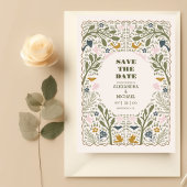 Rustieke groene bossen Fern bruiloft Save The Date