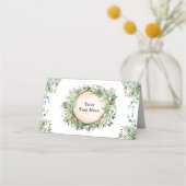 Rustieke groene botanische bos neutrale douche plaatskaartje (Voorkant)