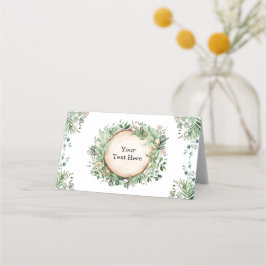 Rustieke groene botanische bos neutrale douche plaatskaartje